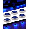 DetarZinLED 6 Packs Solar Driveway Lights, Blue Dock Deck Lights