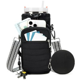 Water Bottle Carrier Bag with Strap - Hands-Free Sling for Outdoor Use