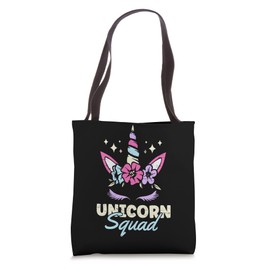 Unicorn Squad Colorful Horse Rainbow Horn Tote Bag