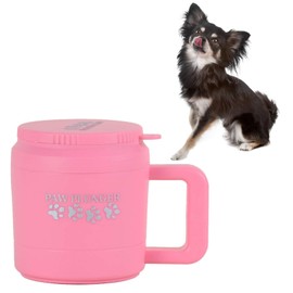 Paw Plunger for Small Dogs – Portable Dog Paw Cleaner for Muddy Paws – This Dog Paw Washer Saves Floors, Furniture, Carpet and Vehicles from Paw Prints – Soft Bristles, Convenient Cup Handle, Pink