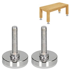 2 Pcs Niveladores de Muebles M8 35 x 40 mm Base Ajustable con Tuerca en T | Nivelar Mesas y Gabinetes, Tornillos Roscados para Sillas Estanterías Apli