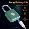 Pothunder Fingerprint Padlock, Smart Metal Keyless Fingerprint Lock, Waterproof, USB