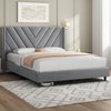 Yaheetech Queen Bed Frame Upholstered Platform Bed with Wing Side/Wooden