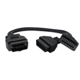 VZG OBD2 Splitter Extension Cable, Y J1962 16 Pin Male to 2 Female Adapter, Work with OBD Diagnostic Scan Tools/Code Reader, 40cm/15.75 inch