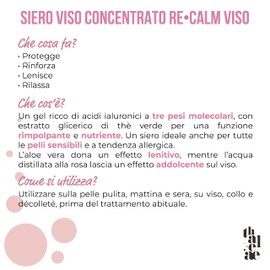 THALEAE, Re-Calm Concentrated Face Serum 30 ml, Made with 95.96% Natural Ingredients, Rich in Hyaluronic Acids, Protects, Strengthens and Relaxes, Ideal for Sensitive Skin, Made in Italy