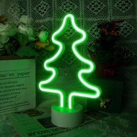 Weihnachtsbaum-LED-Lichtschild – Schlafzimmer-Basis-Dekoration, Nachtlicht, USB/Neon, batteriebetrieben, Geburtstagsgeschenk, Party, Kinder, Wohnzimmer-Dekoration