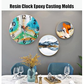 Moldes de reloj de resina, moldes de 10''/14'' de números romanos de reloj de silicona con mecanismo, moldes de fundición de resina epoxi para joyería DIY, manualidades, decoración del hogar, regalos