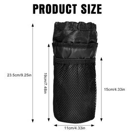 Flaschenhalter Fahrrad mit Handytasche, 1 Pack – 9-Zoll-Lenker-Getränkehalter für 12–64 Unzen Flaschen, wasserdicht, isoliert, langlebig und stabil (2)