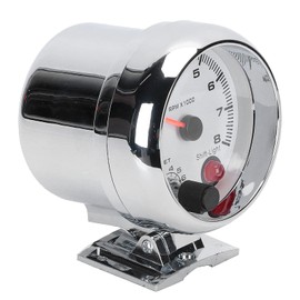 Tbest Tachometer 4 Cylinder Chrome White Switch Light 3.75" 0-8000RPM 7 Color Backlight
