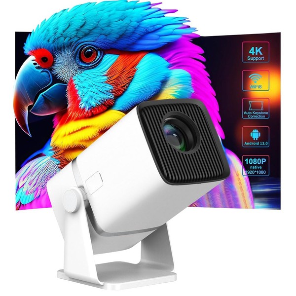Mini Projector with WiFi and Bluetooth, Native 1080P, 180° Rotation