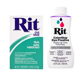 All Purpose Concentrated Rit Dye Powder Multi-Packs for Clothing, Décor, and Crafts – Teal with ColorStay Fixative