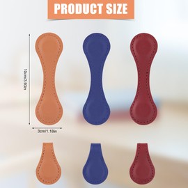 3PCS Leather Magnetic Bookmarks, 3.93x1.18 Inch Double-Sided Magnetic Book Marks for Book Lovers Gifts Magnetic Book Clips for Reading Lovers Teenagers Students Adults (Color Series 2)