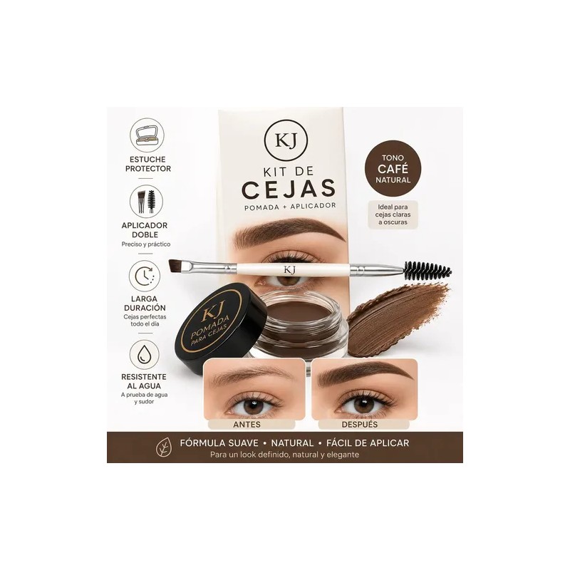 Kit Pomada Para Ceja Café Waterproof Larga Duración | Brocha