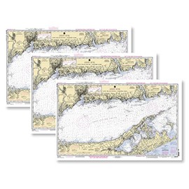 Paradise Cay Publications, Inc. NOAA Training Chart 12354 Long Island Sound Eastern Part 3-Pack