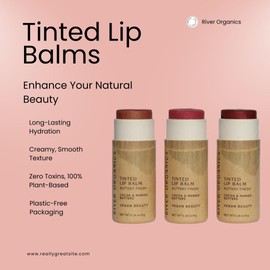 Tinted Lip Balm – Rouge | Vegan, Plastic-Free, Long-Lasting, Organic, Zero-Waste 0.28 OZ