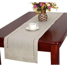 Handmade Hemstitched Natural Rectangle Lace Table Runners (14x60 inch)