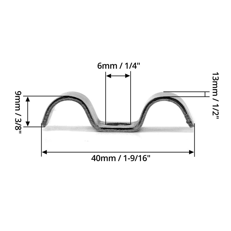 QWORK Stainless Steel Double Line Clamp, 12 Pack 3/8" Fuel