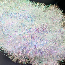 10 m / 32.8 ft Christmas Tinsel Garland, Long Xmas Garland Decorations Metallic Tinsel Strands Christmas Tree Boa Hanging Decoration for Christmas Home Decorations Wreath Wedding Party (Rainbow)
