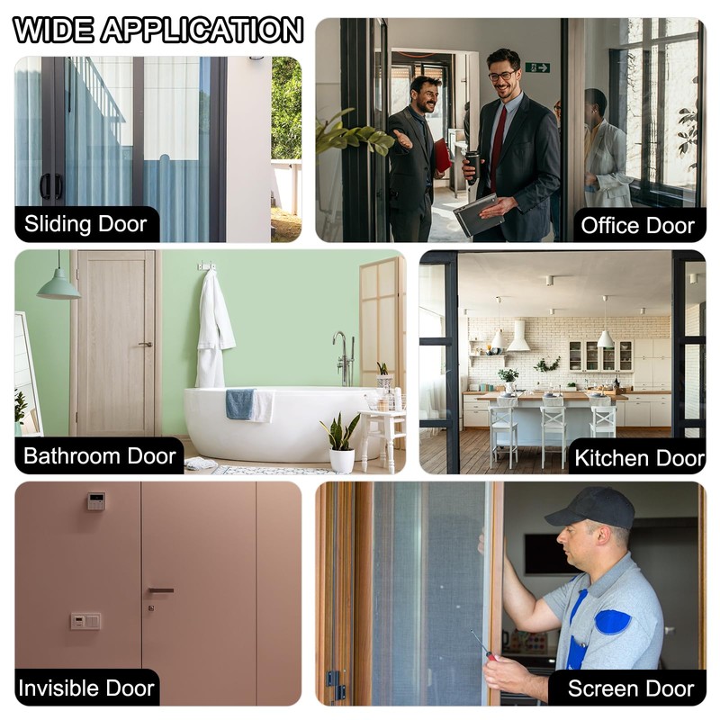 sourcing map Punch-Free 800g Automatic Sliding Screen Door Closer, Multifunctional