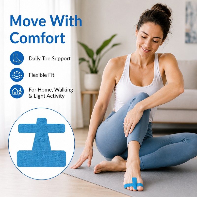 Precut Kinesiology Tape for Bunion Support – 10 Breathable Cotton