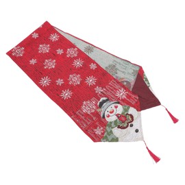 WOONEKY 1pc Christmas Table Cover Snowman Pattern Decorative Tablecloth Xmas Party Ornaments
