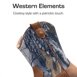 DREAM PAIRS Boys Girls Cowboy Boots Kids Western Riding Mid Calf Boots with Side Zipper (Toddler/Little Kid/Big Kid),Size 13 Little Kid,Brown/Camo,KKUMMB2504