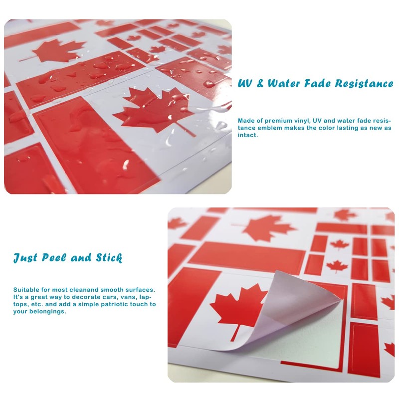 QQSD Canada Flag Sticker Canadian Decal in Multiple Sizes, 3