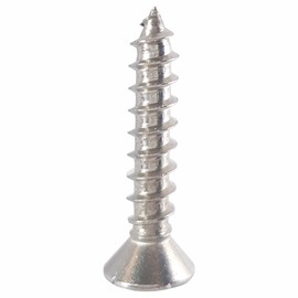 #12 x 1" Oval Head Sheet Metal Screws, Square Drive, Stainless Steel 18-8, Full Thread, Bright Finish, Self-Tapping, Type A, Quantity 100 by Fastenere