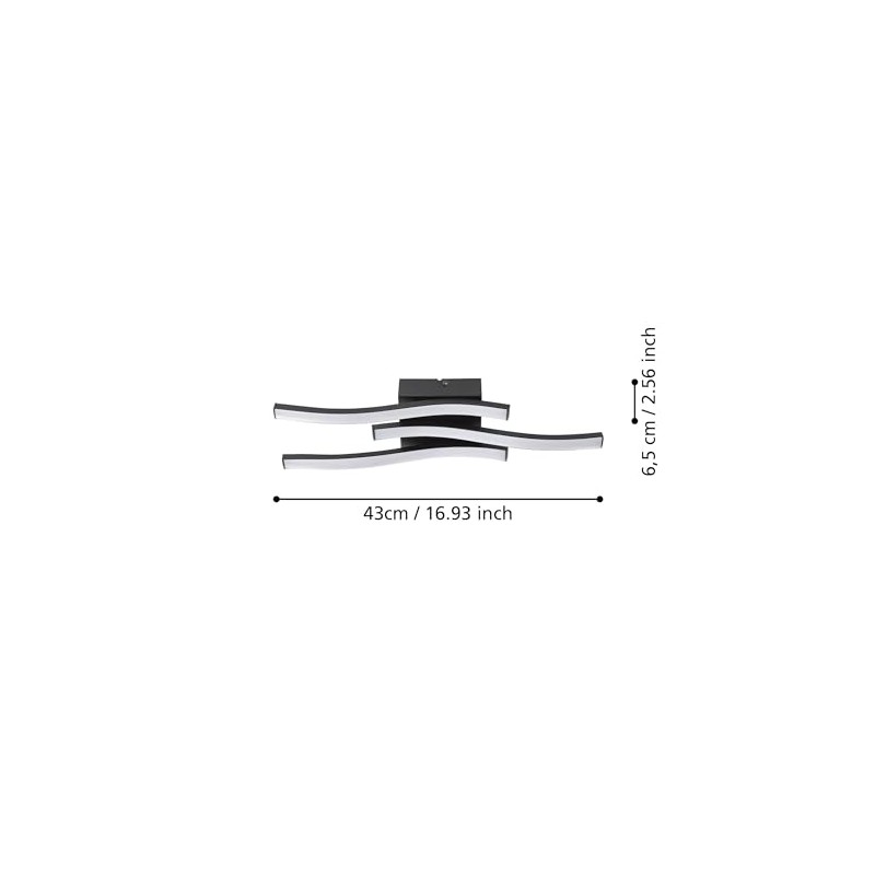 EGLO Cabezas-E LED Ceiling Light, Rod-shaped Ceiling Light, Kitchen Lamp