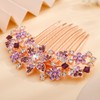 Missgrace Boho Shiny Flower Floral Hair Combs Blue Pink Purple