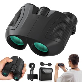 12x30 Compact Binoculars for Adults and Kids, High Power Lightweight Small Binoculars with Phone Adapter for Cruise Ship Hiking Bird Watching Sports Safari Viewing Football Sports Concert