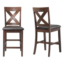 Picket House Furnishings Alexa Counter Height Side Chair Set in Cherry