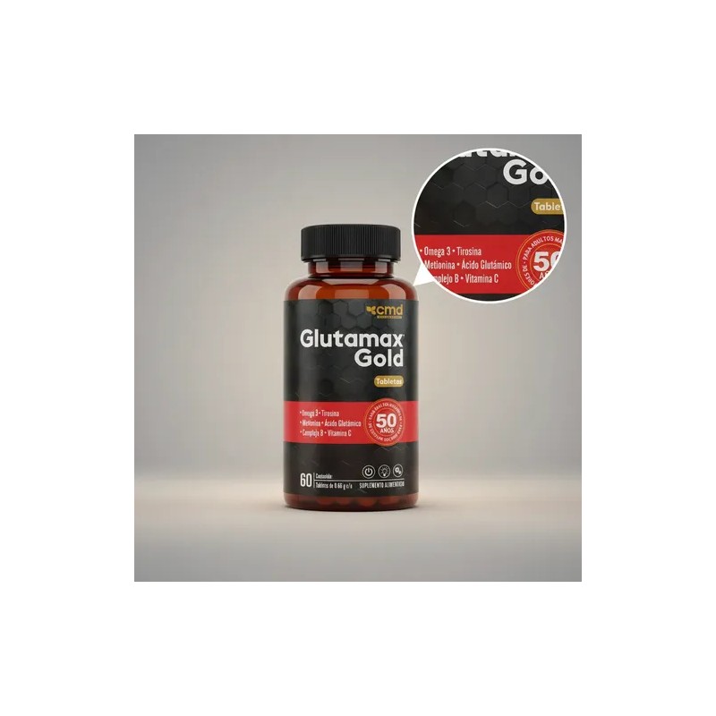 Glutamax Gold 60tab Omega3 Glutámico Complejo Vitaminac