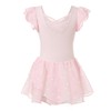 Maillot de ballet sin mangas para niñas con falda, estampado
