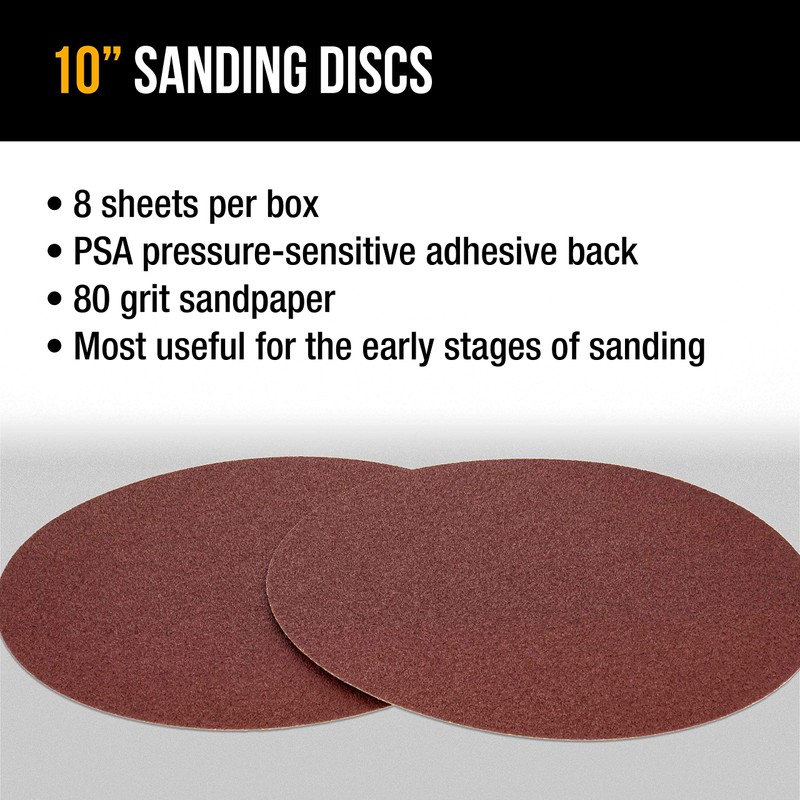 Dura-Gold Premium 10" Sanding Discs - 80 Grit (Box of