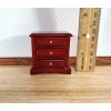 Town Square Miniatures Dollhouse Nightstand Side Table Mahogany 3 Drawer