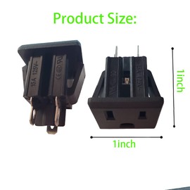 Panel Mount Outlet Power Socket 10Pcs US Plug 3 Pins AC 15A 125V Panel Screw Mount Type Female Connectors Adapter Black