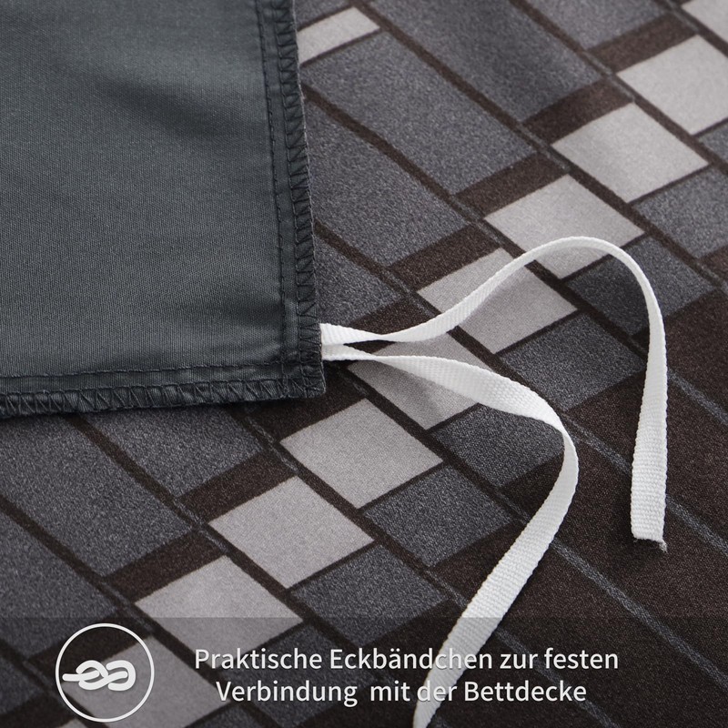 RUIKASI Bed Linen 155 x 220 cm 2-Piece Dark Duvet