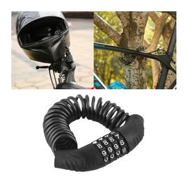 HZEL Motorcycle Helmet Lock, Retractable Small Bike Cable Lock with 4 Digit Combination Code, Anti Theft Motobike Locking Device Accessories, Universal for Bicycle, Baby Stroller, Skis (Black)