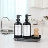 [Luxury] Kitchen Soap Dispenser Set - 16OZ Black Glass Bottle,