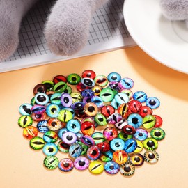 Cabilock 100 Ojos Realistas para Manualidades, 12 mm, Acabado Brillante 100 Piezas, Tamaño Uniforme de 12 mm, Diseño Realista, Para Pegar
