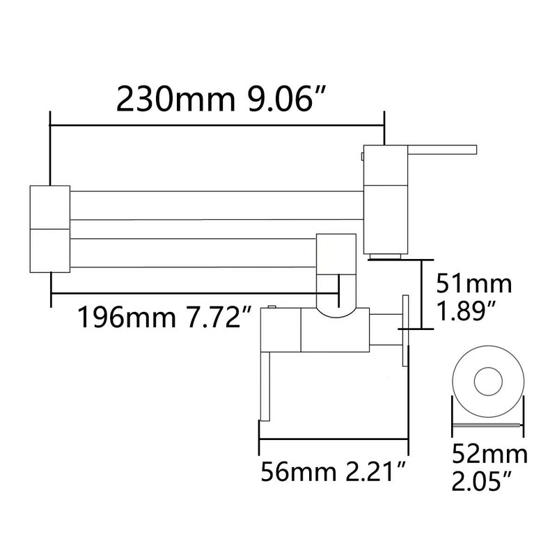 SOKNARKU Solid Brass Square Wall Mounted Folding Faucet Double Switch