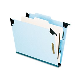 Pendaflex 59251 Pressboard Hanging Classi-Folder, 1 Divider/4-Sections, Letter, 2/5 Tab, Blue