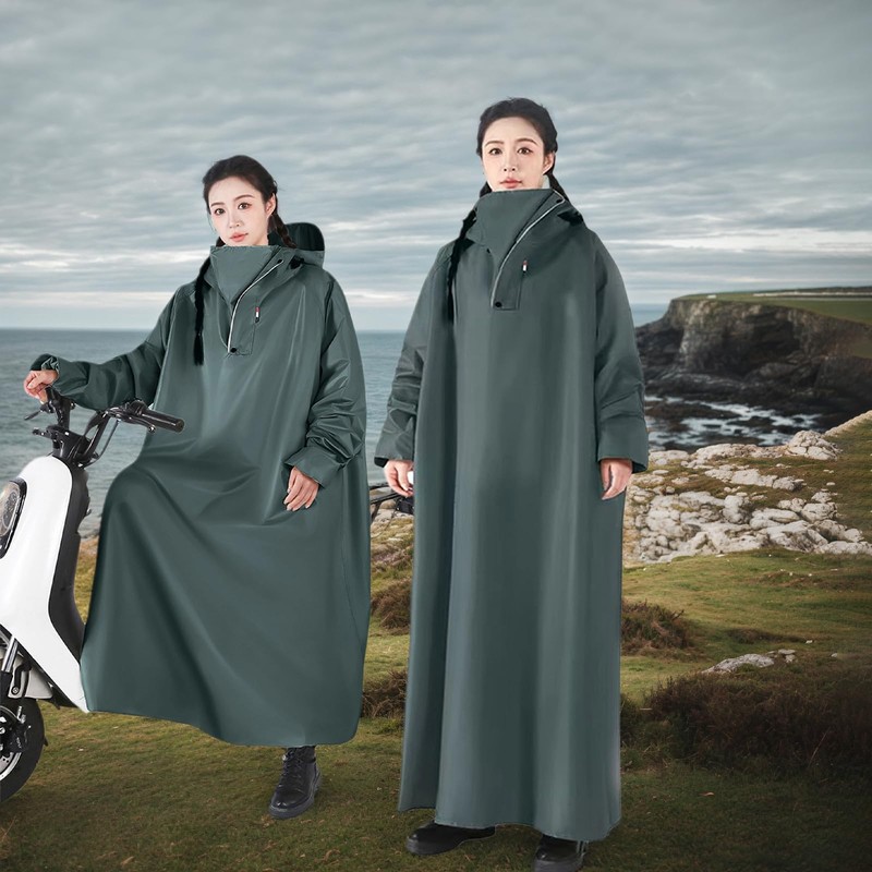 Formemory Raincoat Men's Women's Bicycle Motorcycle Long Rain Poncho Raincoat