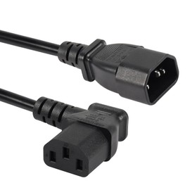 CERRXIAN 40cm Right Angle IEC 320 C13 to C14 Power Cable, 90 Degree C14 Male to C13 Female PDU Power Supply Extension Cord for Monitors,Computers,Etc(Rc13-c14)