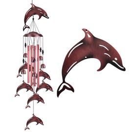 Dolphin Wind Chimes for Garden, Home, Balcony, Yard, Outdoor Decoration, Blessing Wind Bells, Memorial Wind Chime, Wind Catcher, Dolphins Wind Chimes Xmas Gifts for Mom, Grandma, Family, Women, Friend