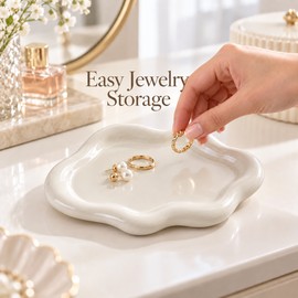 Cloud-Shaped Jewelry Tray for Ring & Earring Storage – Creative Plastic Display Organizer for Vanity, Home Decor and Product Photography