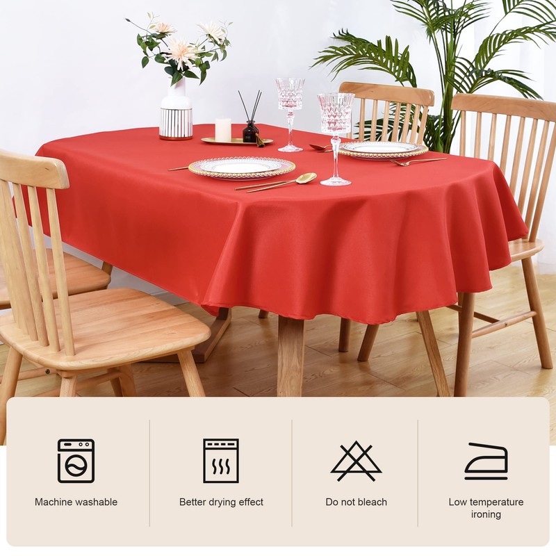 Wolkemer Oval Tablecloth 52 x 70 Inch Washable Fabric Table