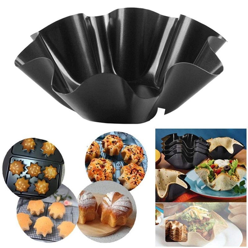 4Pcs Tortilla Maker Nonstick Taco Shell Maker Salad Bowl Carbon