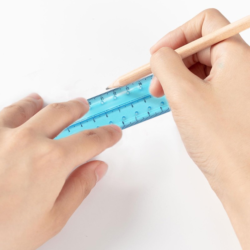 Folding Ruler, 30cm Foldable Ruler 15cm Clear Ruler Stationery Ruler